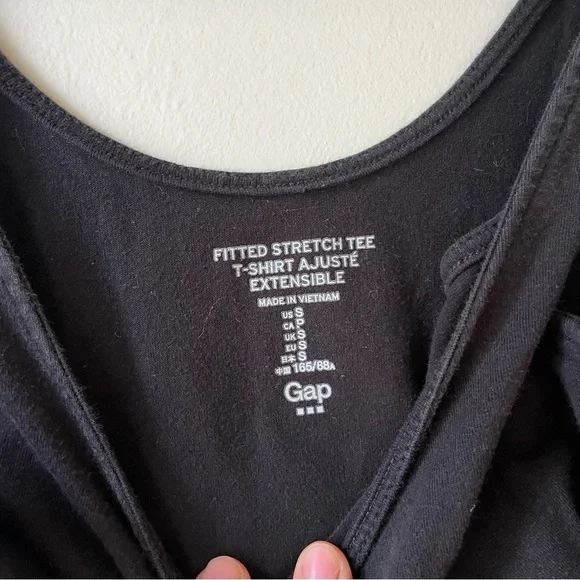 Gap Black Fitted Bodysuit Tank Style Scoop Neck Stretch Cotton Blend Size Small - Picture 2 of 8
